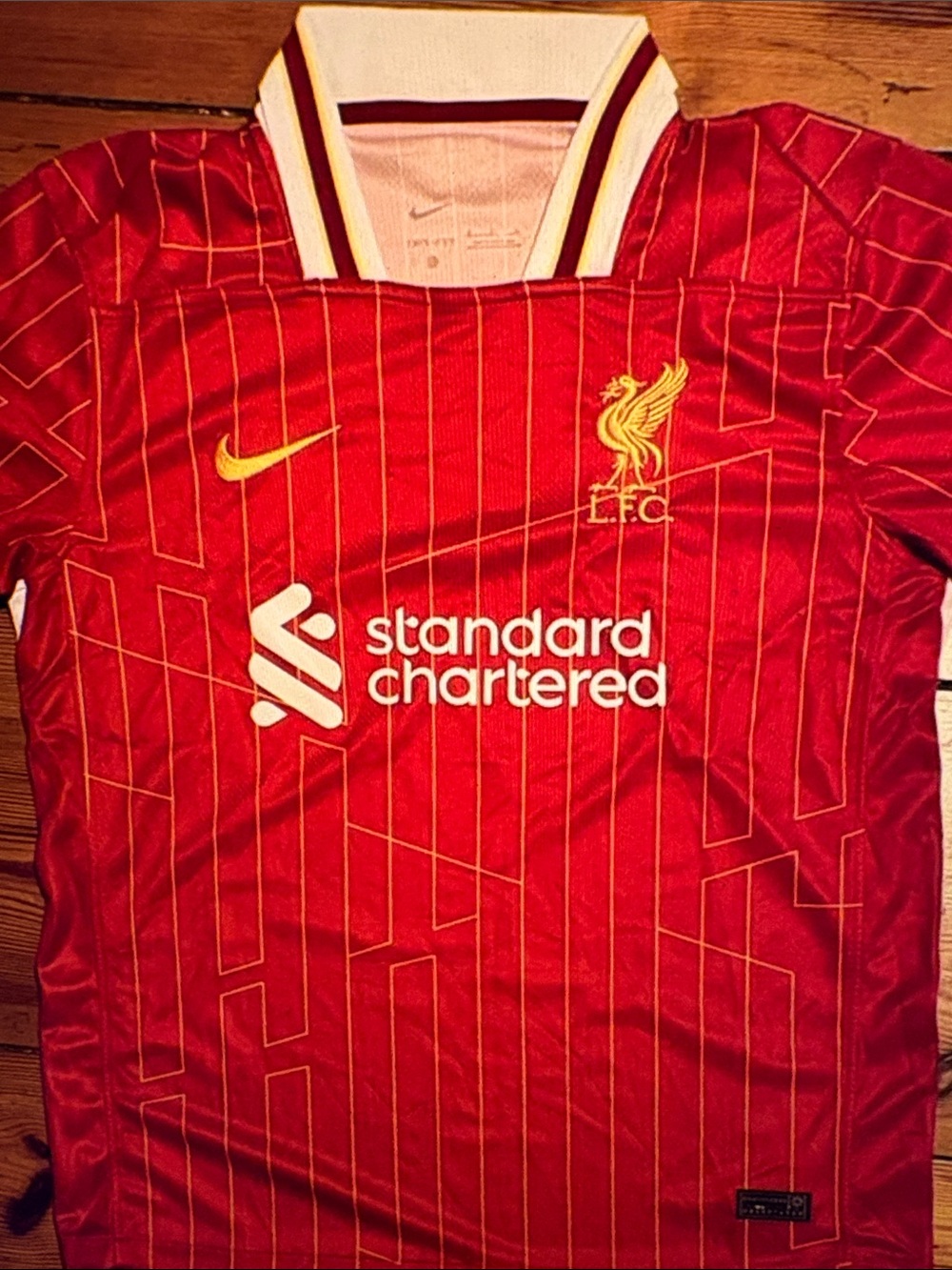 Nike Kids Liverpool Home Soccer Jersey in Red with Yellow Accents